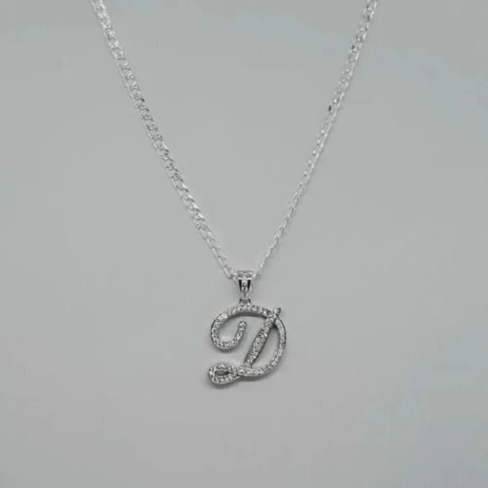 Brand New Sterling Silver 925 Letter D Necklace - Picture 4 of 5